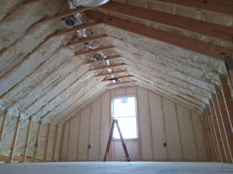 Spray foam roofing application for Crawl Space Insulation project in Andrews